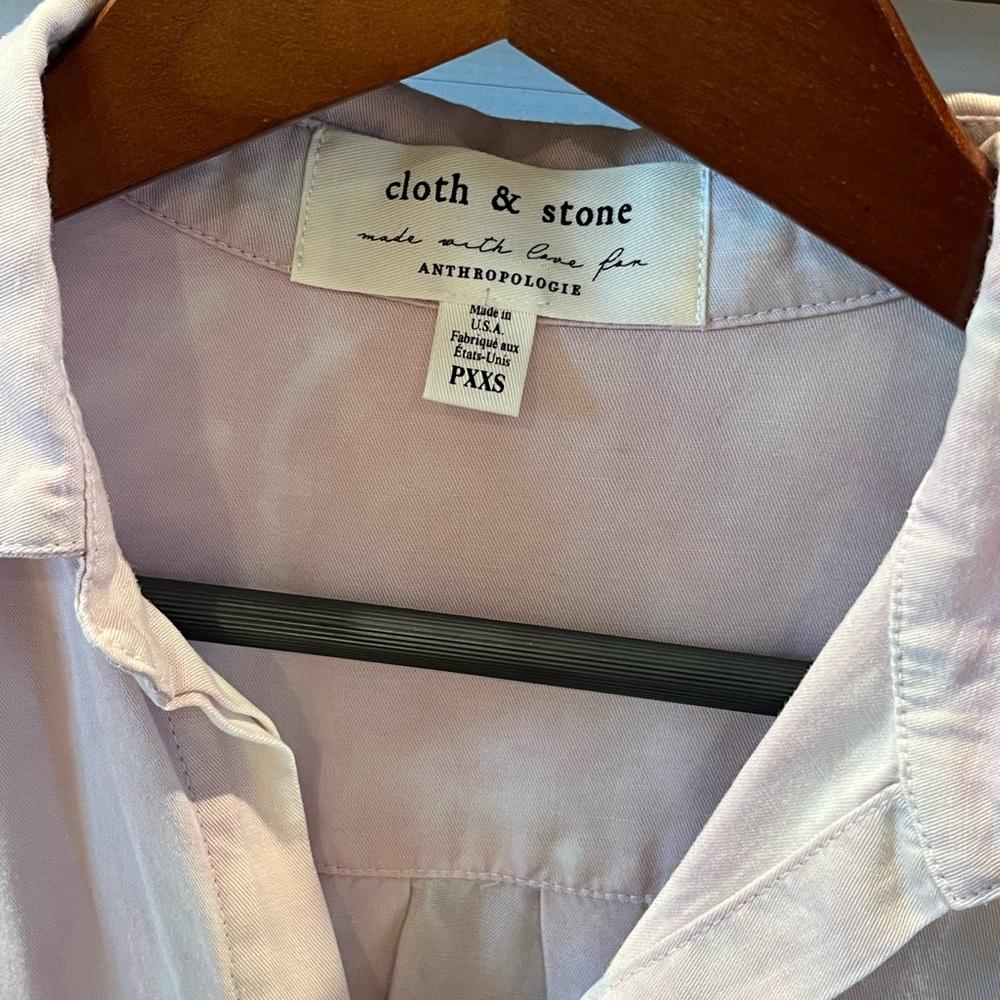 Cloth & Stone light pink and blue tie-dye button down.size PXXS - Picture 5 of 5